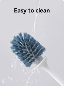 WORTHBUY 1pc Multifunction Plastic Toilet Brush With Base, Wall Mounted Closestool Cleaning Brush For Bathroom - White - View 5