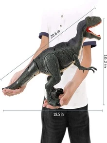 Dinosaur Toys, Remote Control R/C Walking Dinosaur Toy with Shaking Head, Light Up Eyes & Sounds (Velociraptor), Gift for kids - 墨綠色 - 查看 2