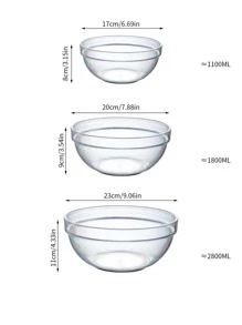 1pc Clear Bowl - Clear - View 2