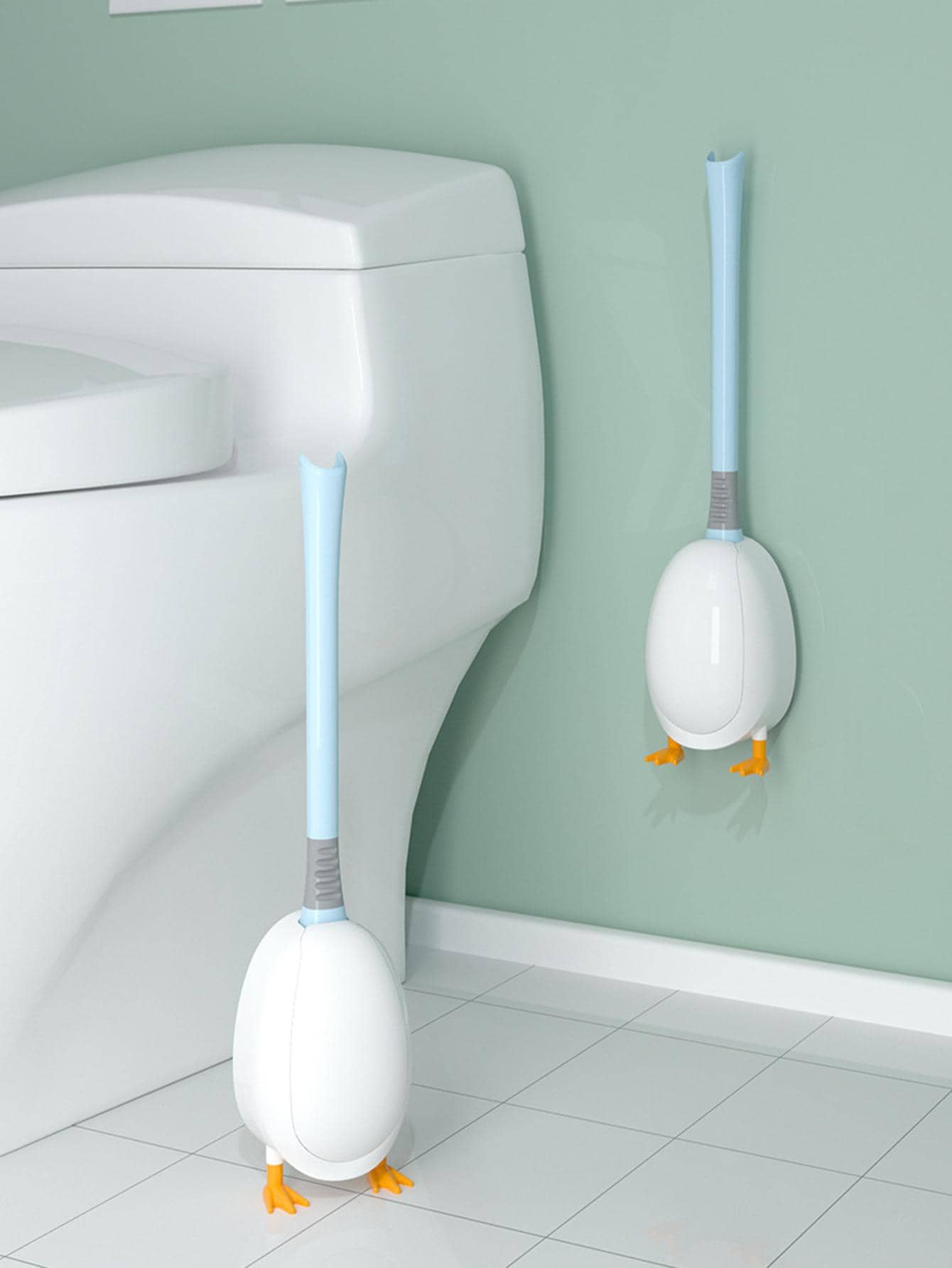 1pc Cartoon Design Toilet Cleaning Brush - Multicolor - View 1