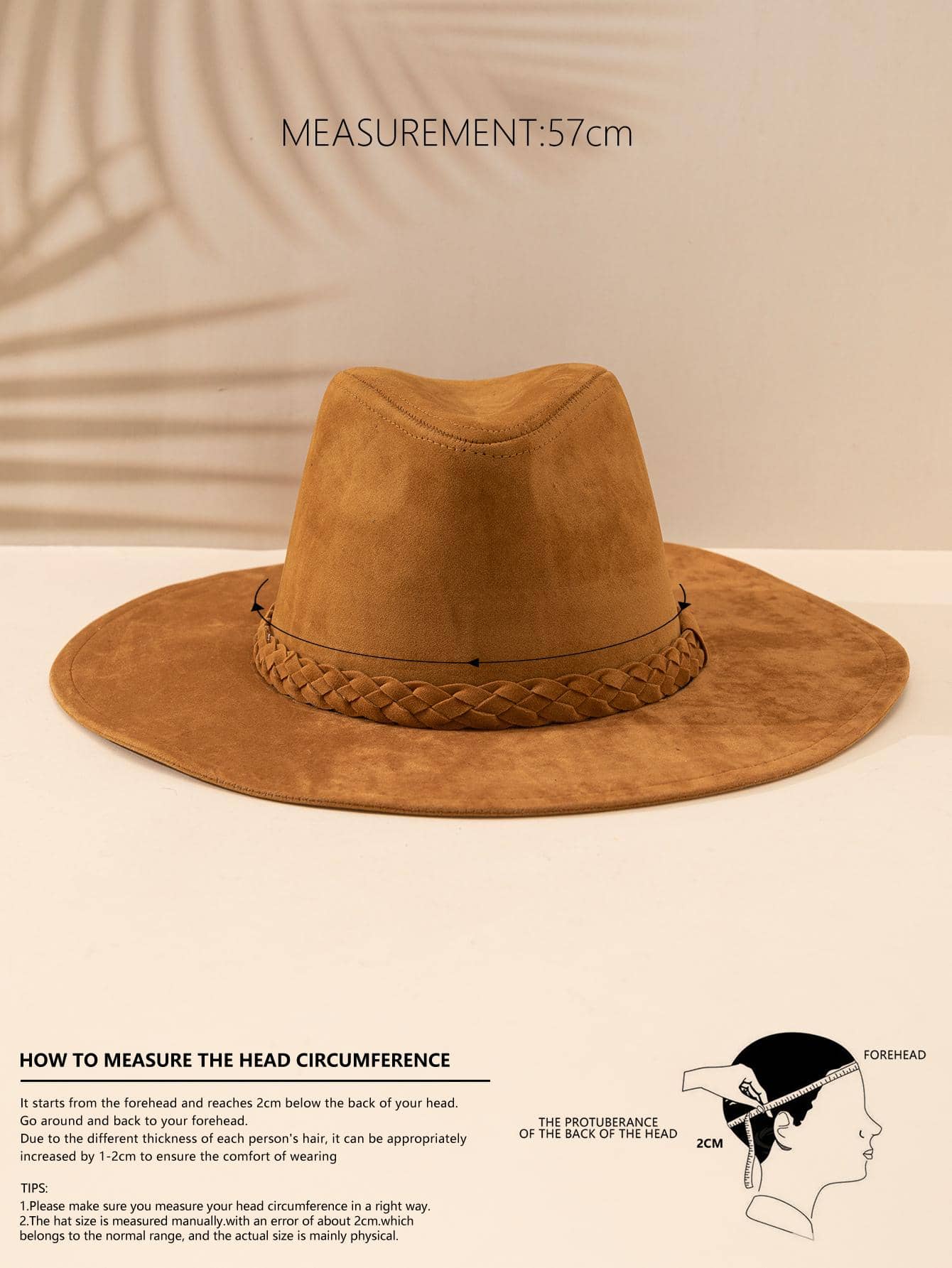Sombrero fedora con diseño trenzado - Caqui - Añade 4