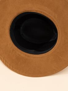 Sombrero fedora con diseño trenzado - Caqui - Ver 4