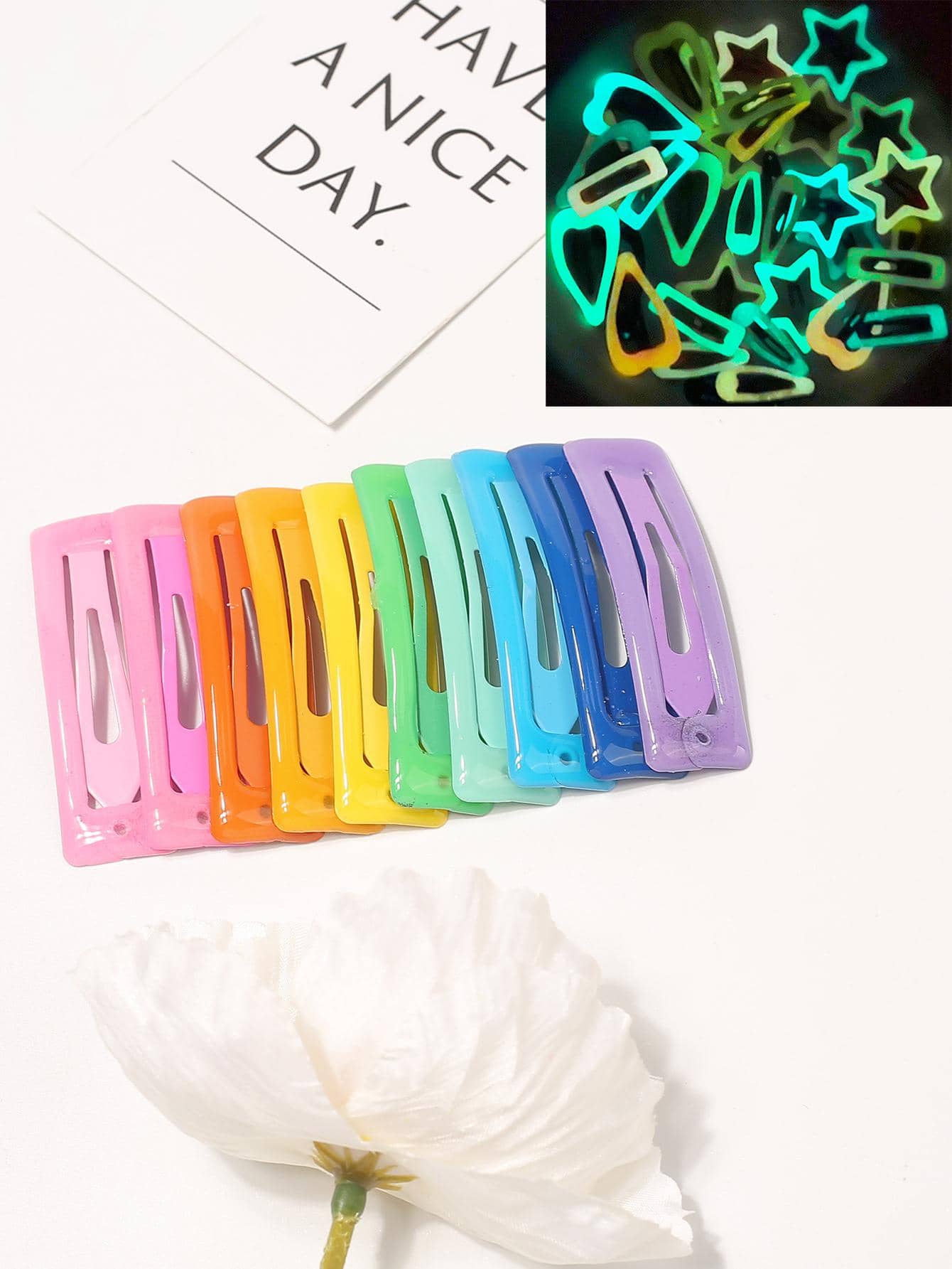 10pcs Women Rectangle Design Cute Hair Clip For Daily Life - Multicolor - View 1