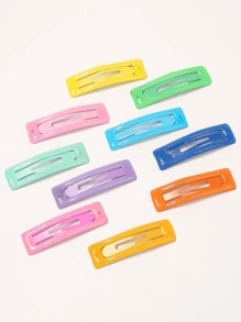10pcs Women Rectangle Design Cute Hair Clip For Daily Life - Multicolor - View 6