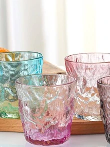 1-Gói Glacier Texture Glasses, Pink Home Mugs, Gift - Màu Hồng Tươi - Xem 5