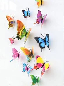 12 piezas Pegatina con mariposa 3D