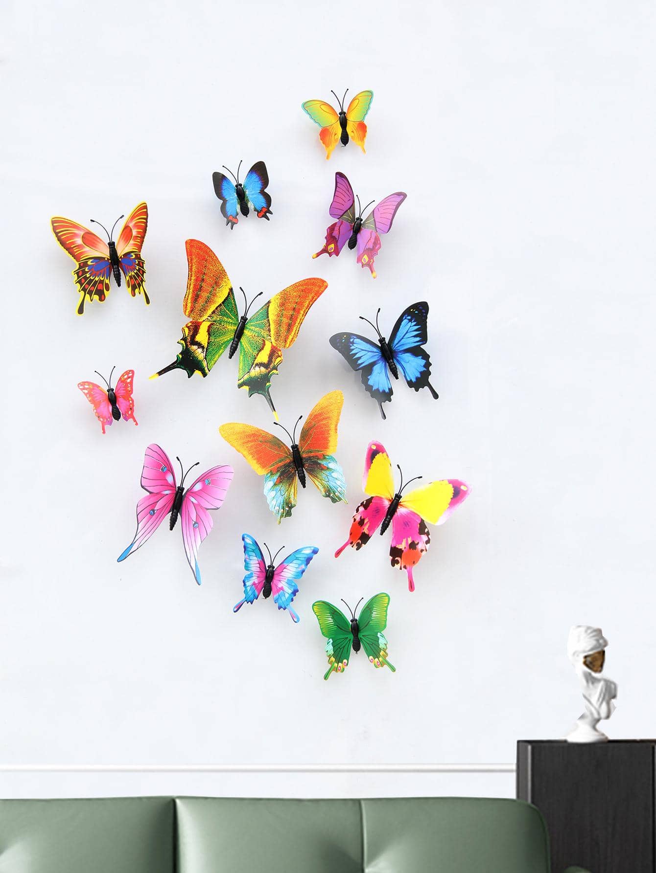 12 piezas Pegatina con mariposa 3D