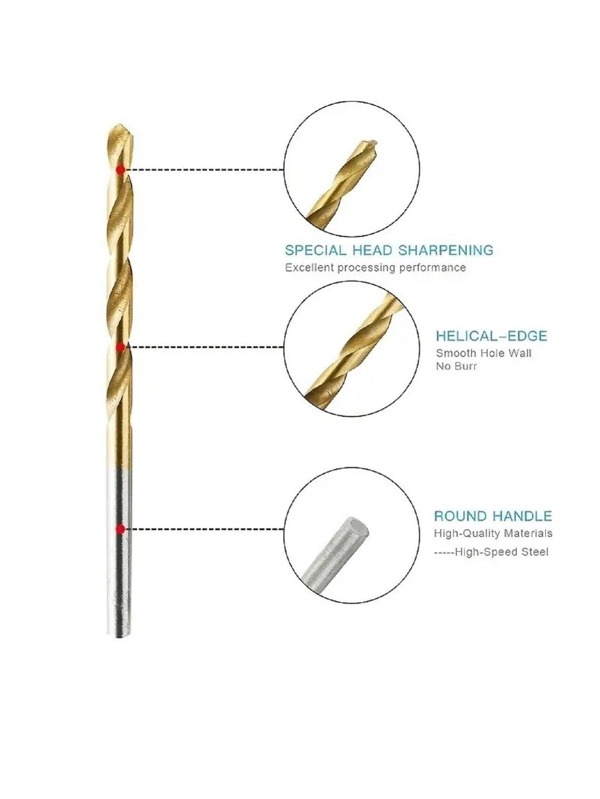 50pcs Carbon Steel Twist Drill Bit SHEIN USA