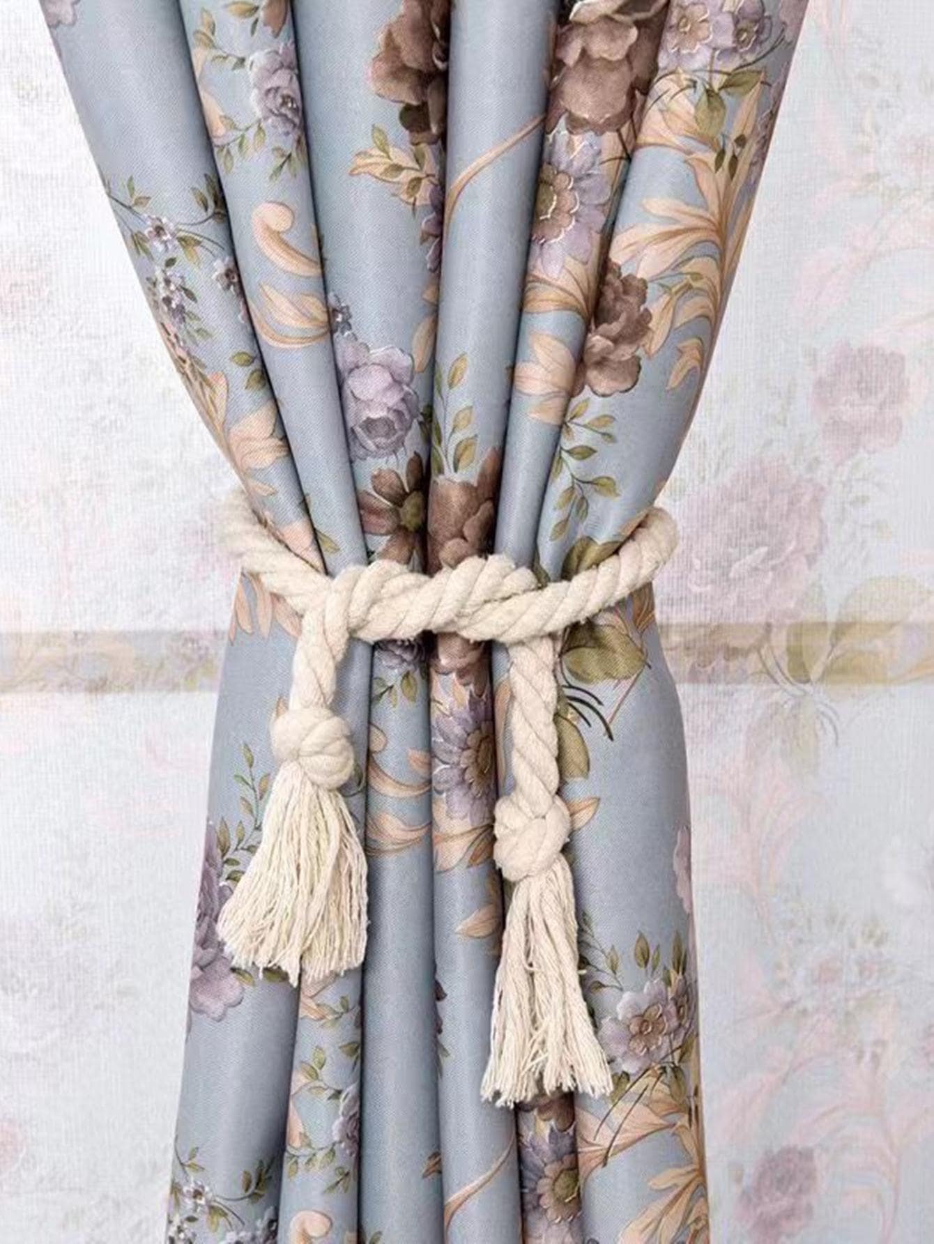 1pc Tassel Decor Curtain Tieback - Beige - View 1