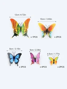 12 piezas Pegatina con mariposa 3D