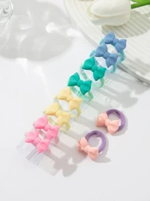 10pcs Women Bow Decor Fashion Hair Tie For Daily Life - Multicolor - View 2