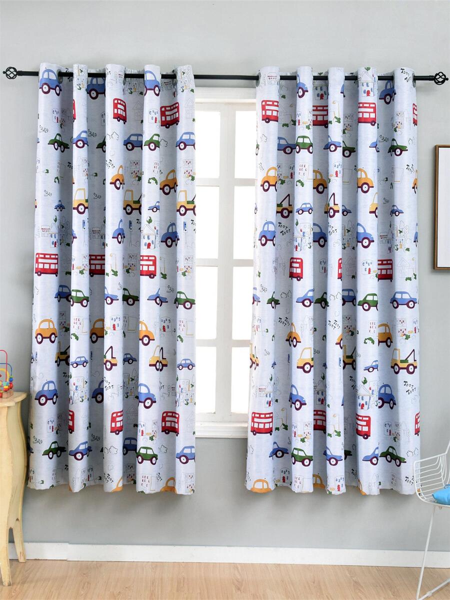 Car Print Single Panel Blackout Curtain