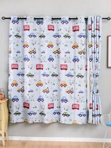 Car Print Single Panel Blackout Curtain
