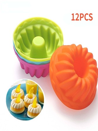 12入組矽膠蛋糕模具