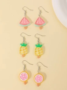 3對水果和冰棒耳墜 - 彩色 - 查看 4