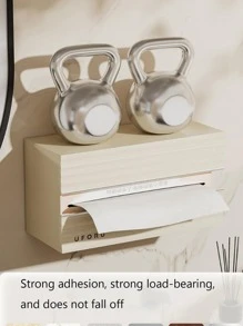 1pc Letter Graphic Tissue Storage Box - Apricot - View 2