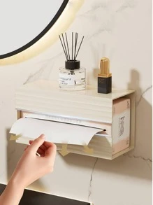 1pc Letter Graphic Tissue Storage Box - Apricot - View 4