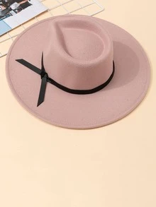 Mũ Fedora trang trí nơ - Bụi hồng - Xem 3