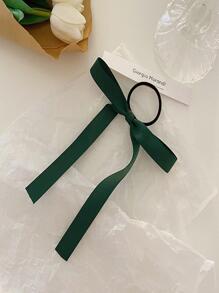 1 dây buộc tóc hình bướm tối giản cho bé gái, vòng tóc satin chắc chắn, ngọt ngào và dễ thương - màu xanh lá - Xem 3