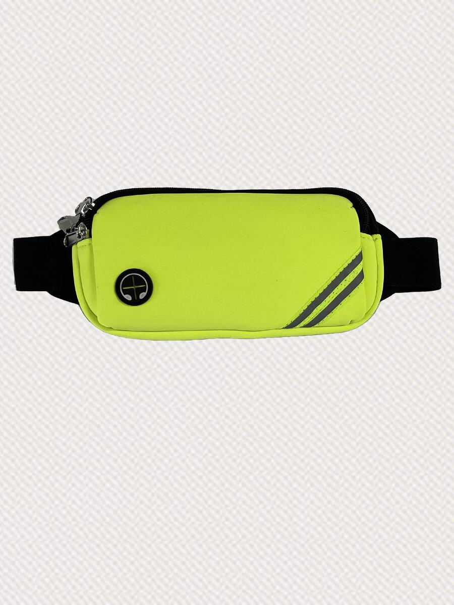 1pc Striped Running Waist Bag - Yellow - View 1