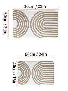 1 pezzo Tappeto da bagno con motivo geo antiscivolo - Multicolore - Visualizzare 3
