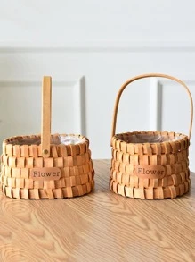 1 Gói Giỏ Hoa Tre, Giỏ Hoa Dệt Cho Đám Cưới - Màu Khaki - Xem 6