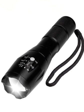 1入組鋁合金手電筒，現代黑色戶外手電筒