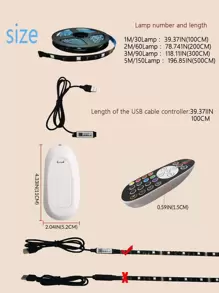 1 Dải đèn LED RGB thông minh có đèn LED 30/60/90/150 và điều khiển từ xa 24 phím + Điều khiển ứng dụng, 2 phương pháp điều khiển, thích hợp để trang trí phòng và tiệc - Nhiều màu - Xem 5