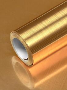 1pc PVC Cabinet Sticker, Modernist Gold Waterproof Oil-proof Refrigerator Sticker For Kitchen - Gold - View 7