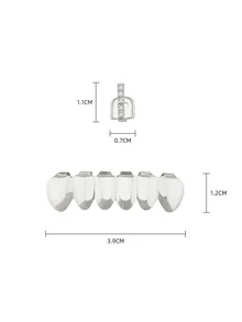 2入組/套時尚水鑽裝飾面對適合女士適合派對銅首飾類 - 彩色 - 查看 3