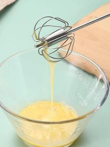 1 pieza Batidora de huevo de acero inoxidable huevo clásico plata para casa - Plateado - Ver 10