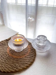 giá đỡ nến trong suốt không có nến, chân nến thủy tinh hiện đại để trang trí nhà cửa - Trong sáng - Xem 3