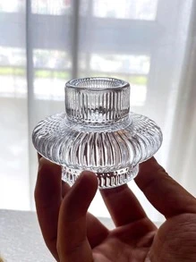 giá đỡ nến trong suốt không có nến, chân nến thủy tinh hiện đại để trang trí nhà cửa - Trong sáng - Xem 4