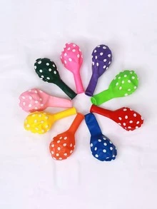 5pcs Rubber Balloon, Modern Polka Dot Pattern Balloon For Party - Multicolor - View 6