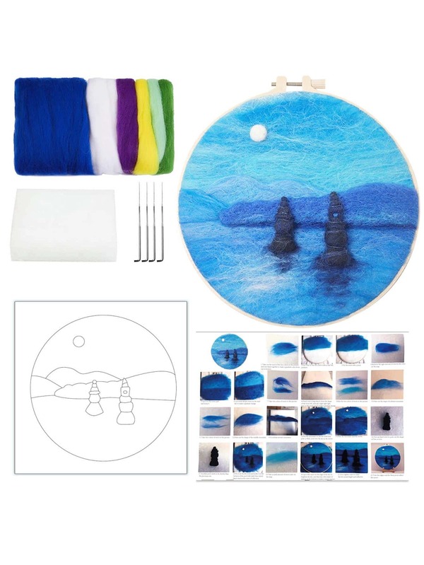 1set Landscape Print DIY Felt Poke Kit SHEIN USA