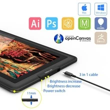 XPPen Artist 15.6 Drawing Tablet with Screen 15.6-inch FHD Display Tilt Support Pen Display 75% Adobe RGB Wide Color Gamut Drawing Monitor Display 8192 Levels Pressure Sensitive & 6 Customizable Shortcut Keys - Black - View 4