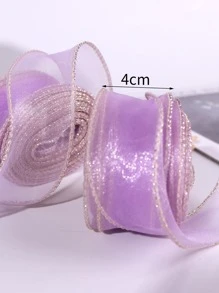 1roll Glitter Detail Gift Wrapping Ribbon, Modern Fabric Gift Wrapping Ribbon For Home