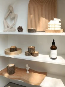 1 pieza Candelabro madera Vela moderno madera diseño para casa - Marrón - Ver 8