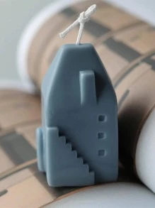 圣诞房屋形状蜡烛模具硅胶模具香薰肥皂模具用于蜡烛制作 - 白色 - 查看 4