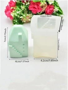 圣诞房屋形状蜡烛模具硅胶模具香薰肥皂模具用于蜡烛制作 - 白色 - 查看 5