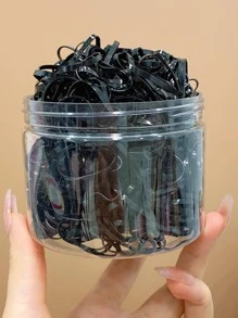 1box Girls Black Disposable Hair Tie For Daily Life - Black - View 7