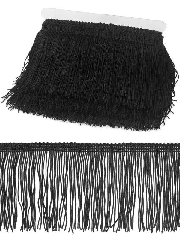 10 Yards Long, 4 Inches Wide Fringe Trim With Tassels Made Of Polyester Fibers. Can Be Used For Clothing Accessories, Latin Wedding Dresses, Diy Lamp Shade Decoration, Etc.