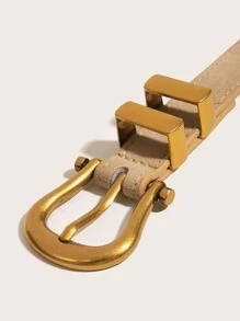 1入組女性時尚字母搭扣腰帶適用於日常 - 卡其色 - 查看 4