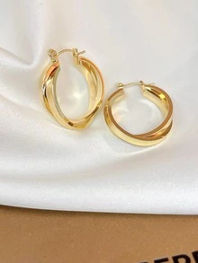 Andkiss 2pcs Minimalist Hoop Earrings