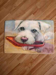 1入組狗圖案浴墊，浴用可愛滌綸防滑浴墊 - 彩色 - 查看 3