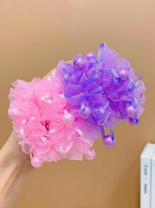 4pcs Girls Faux Pearl Decor Fashionable Hair Tie For Daily Life - Multicolor - View 2