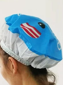 1 pieza/3 piezas Gorro de ducha al azar PVC ducha con estampado de dibujos animados para cuarto de baño - Multicolor - Ver 2