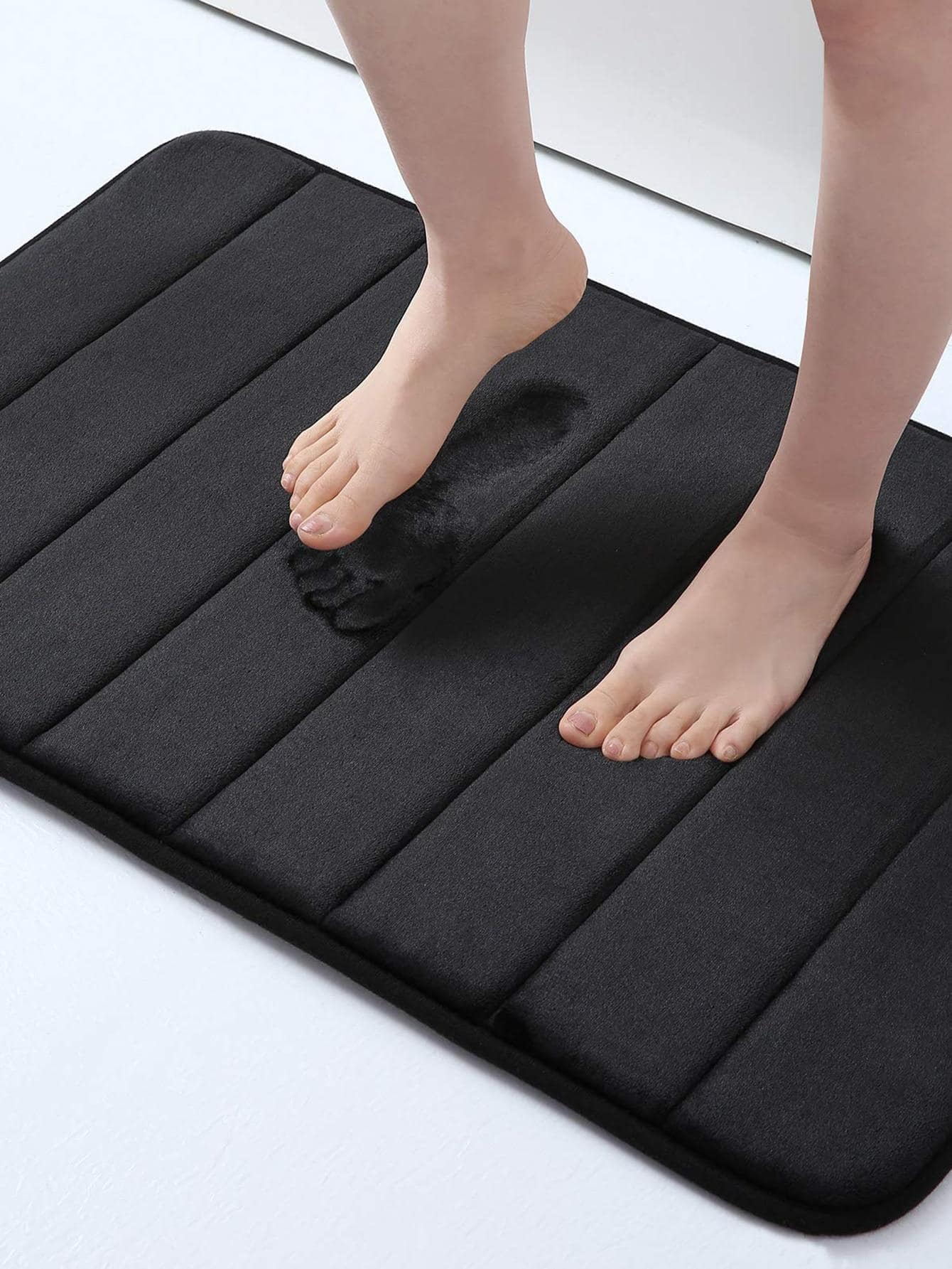 1pc Solid Color Simple Soft Memory Foam Sponge Absorbent & Non-Slip Bathroom Mat, Toilet Mat Home Bathroom Decor Bath Rug Floor Carpet Outdoor Rug Door Mat Fall Decor Bathroom Accessories Back To School Entryway Decor