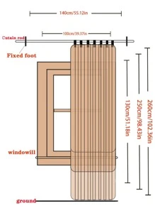 兒童行星圖案單面窗簾 - 藍色 - 查看 6