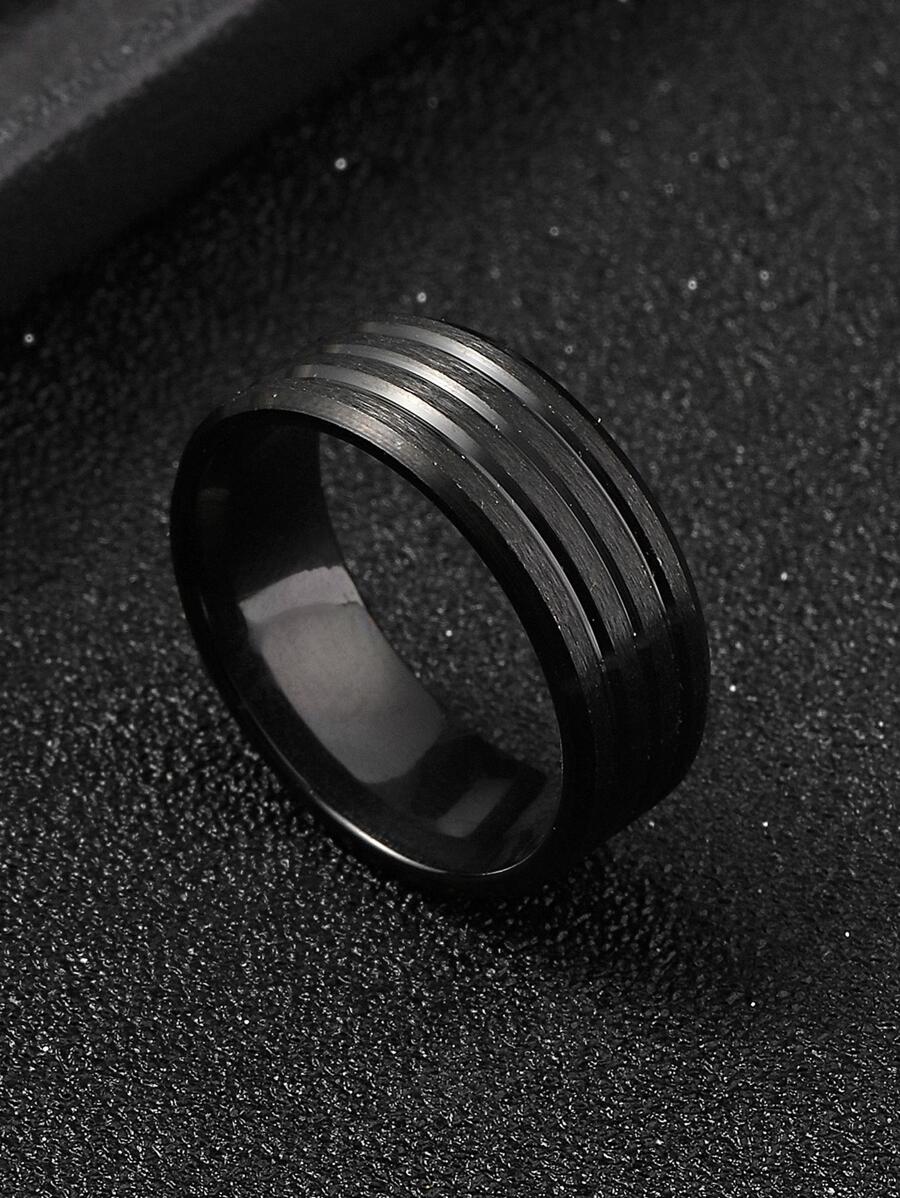 1 Miếng Thời trang Thép không gỉ Rãnh Trang trí Nhẫn Cho nam giới Để Trang Trí Hàng Ngày Goth Punk Đồ trang sức , Đối với Đồ trang sức Qủa tặng Và Buổi tiệc - màu đen - Xem 1